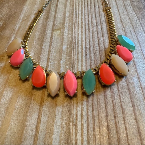 Kate Spade - Gardens of Paris Crystal Fridge Necklace, coral, pink, mint, cream - Picture 2 of 5
